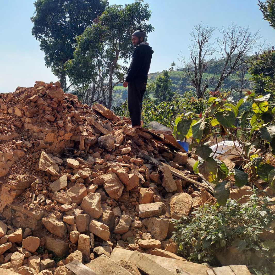Sabrita’s home that collapsed in the earthquake