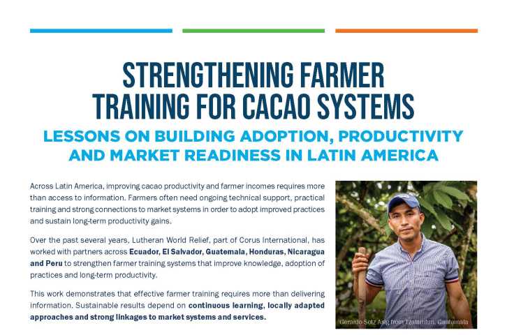 Strengthening Farmer Training for Cacao Systems: Lessons on Building Adoption, Productivity and Market Readiness in Latin America