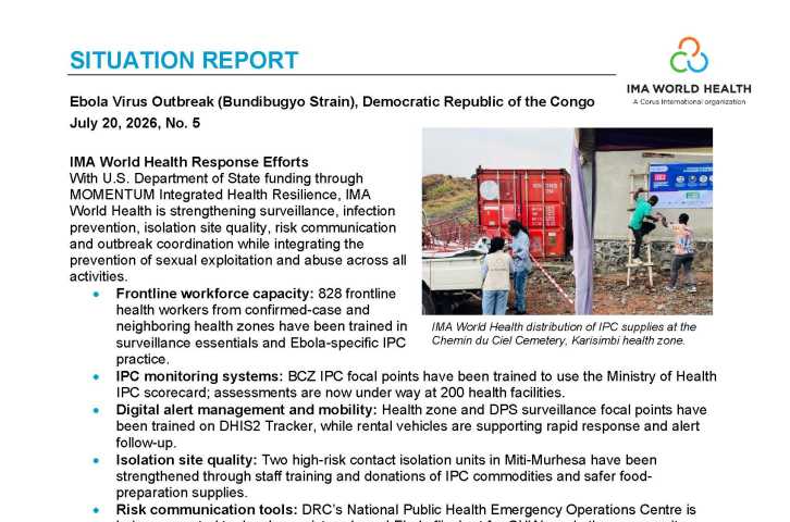 Situation Report #5: Ebola Outbreak in Eastern Democratic Republic of the Congo